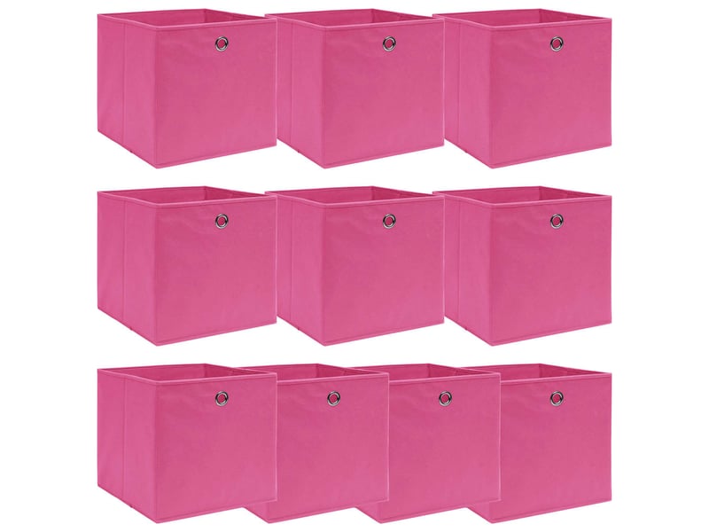  Boîtes de rangement 10 pcs rose 32x32x32 cm tissu  - Conforama B