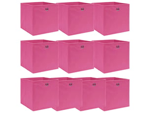 Boîtes de rangement 10 pcs rose 32x32x32 cm tissu