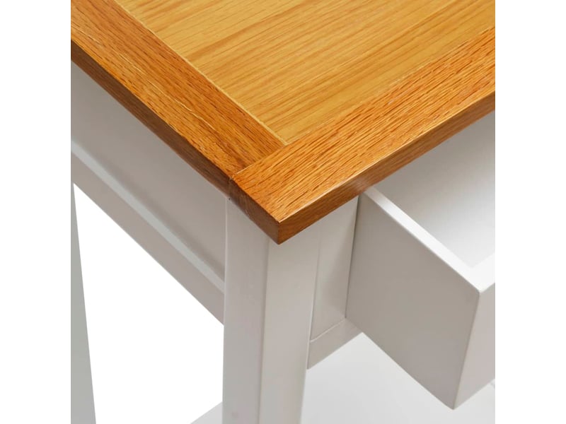  Vidaxl table d'appoint 50 x 32 x 75 cm bois de chêne massif  - Conforama E