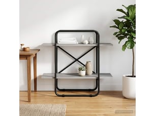 Étagère 2 niveaux, étagère de rangement 80 x 35 x 70 cm pb sonoma gris