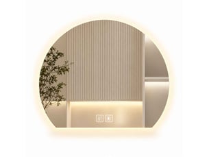 Miroir salle de bain led forme arche 70 × 63 cm, éclairage 3 couleurs à intensité variable et fonction antibuée tactile
