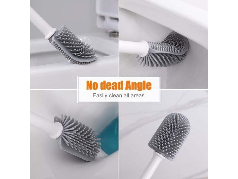  Enowelir brosse de toilette en silicone plat avec support antibactérien et séchage rapide  - Conforama B