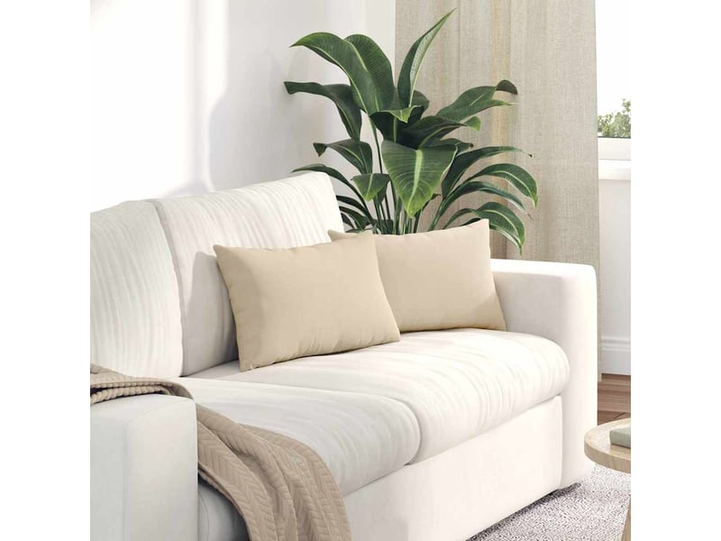 Lot de 2 coussins de canapé, coussins décoratifs tissu crème 50 x 30 cm cf58813 - Conforama B