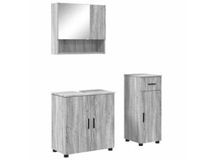 Ensemble de mobilier de salle de bain 3 pc gris sonoma cf64389