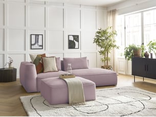 Canapé droit fixe BOBOCHIC LEOPOLD 4 places Velours violet