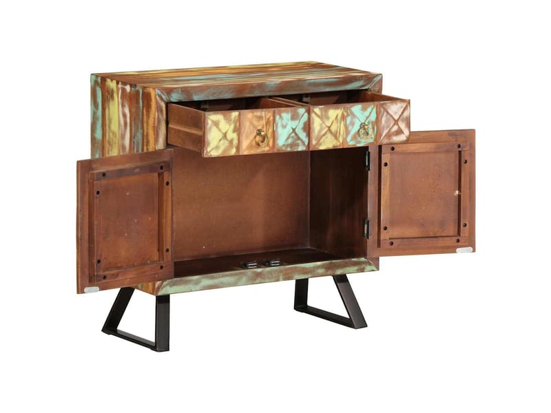  Buffet - armoire à tiroir multicolore 70x35x70 cm bois de récupération  - Conforama A