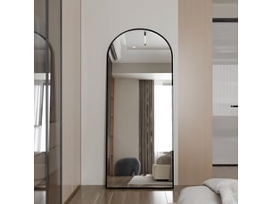 Miroir à fixer coloris noir <strong></strong> <strong></strong> - 80 cm x 80 cm