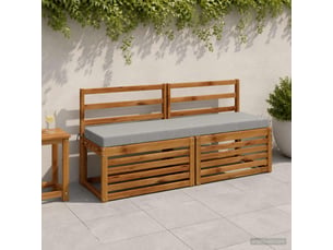 Lot de 2 coussins de banc, coussins d'assise soest 100 % polyester gris cf57263