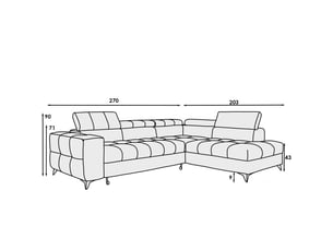 Canapé d'angle droit convertible gaspard velours marron