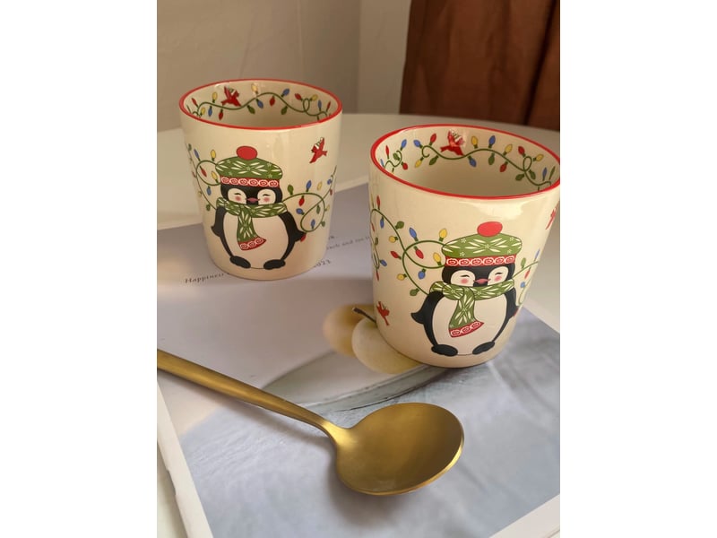  Mug en céramique, renne et pingouin, 350 ml  - Conforama D