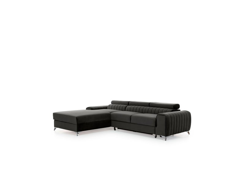  Canapé d'angle gauche gris foncé convertible 3 places jayson grand confort  - Conforama D