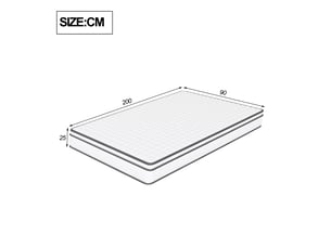 Matelas 90x200 cm <strong></strong>  <strong></strong> Latex soutien Souple épaisseur 25 cm