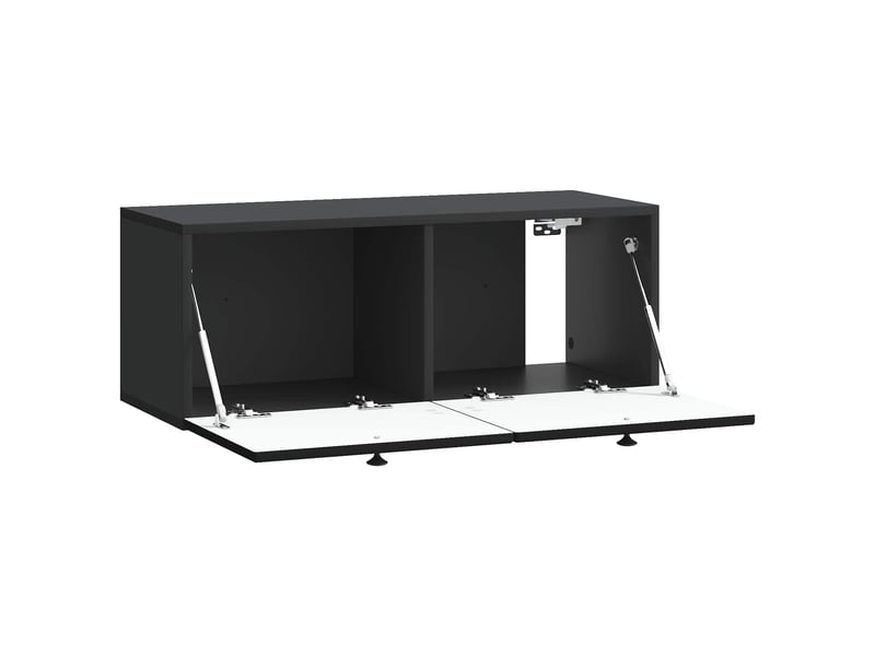  Meuble tv - banc tv - meuble de rangement mural noir 78,5 x 31 x 30 cm bois d'ingénierie  - Conforama E