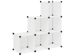 Organisateur de rangement cube avec 6 compartiments blanc
