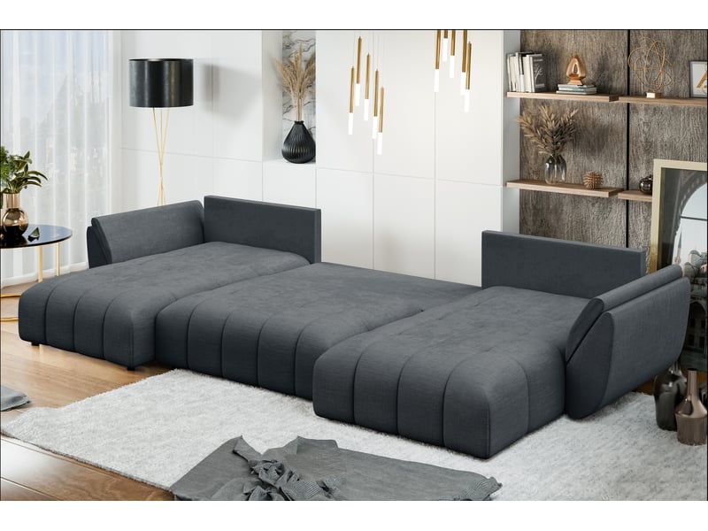 Canapé panoramique en u antalya 382 cm gris convertible Antalya-U - Conforama E