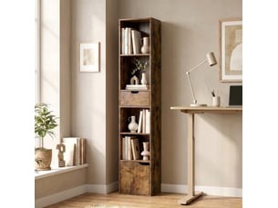 Bibliotheque coloris  marron 6 étagère(s) EVRYAE   - 24 cm x 158 cm