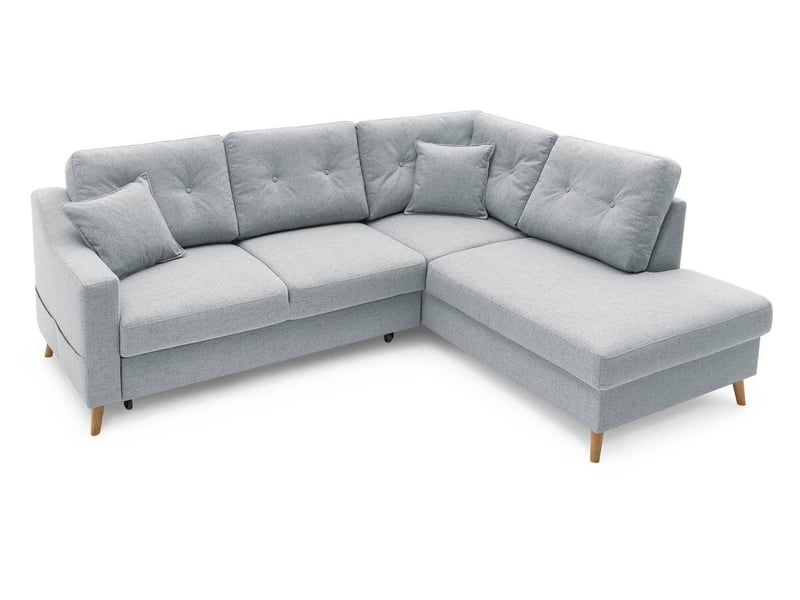 Bobochic canapé d'angle l convertible sweden gris clair angle droit SWEDEN - Conforama A
