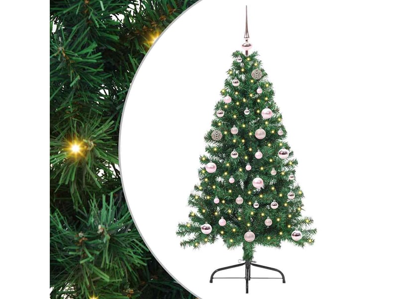 Sapin de noël - arbre de noël artificiel pré-éclairé vert 150 cm pvc - Conforama B