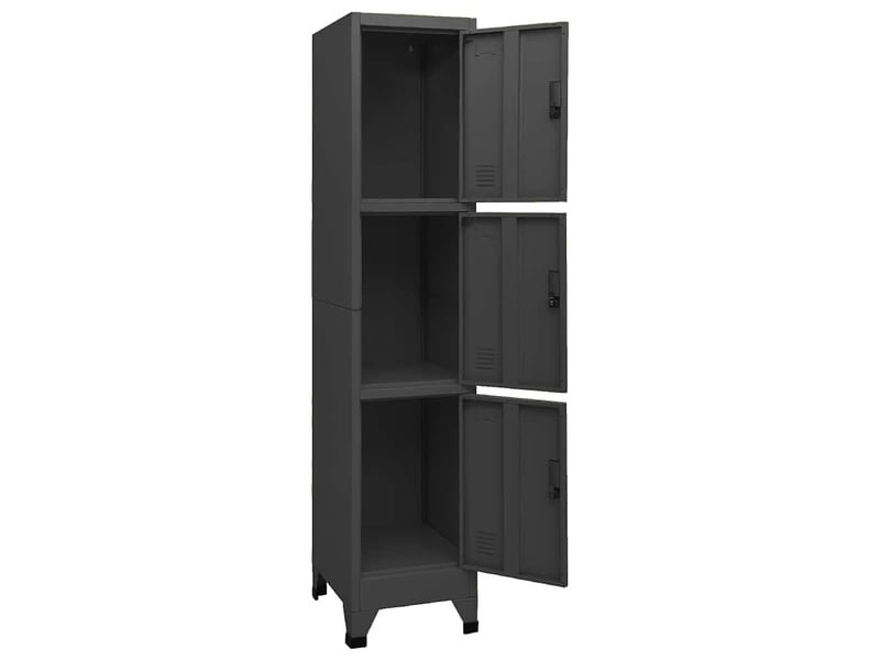  Armoire à casier, rangement de bureau anthracite 38x45x180 cm acier shl5700  - Conforama E