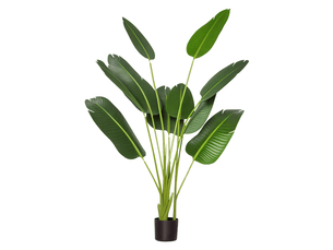 Bananier artificiel 160 cm avec pot, 10 feuilles réalistes, plante tropicale synthétique pour maison, bureau et extérieur