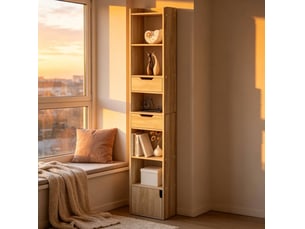 Bibliotheque coloris bois clair 6 étagère(s) <strong>DESMIU</strong> <strong></strong> - 33 cm x 181 cm