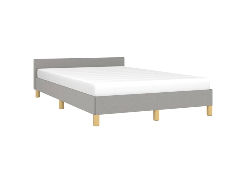  Lit double- lit adulte -  cadre de lit sans matelas gris clair 120x190 cm tissu  - Conforama C