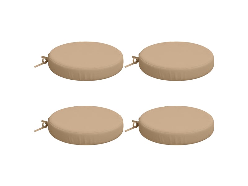  Lot de 4 coussins de siège, coussins d'assise soest 100 % polyester sable cf60545  - Conforama A