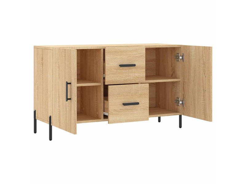  Buffet salon | buffet chêne sonoma 100x36x60 cm bois d'ingénierie  - Conforama E