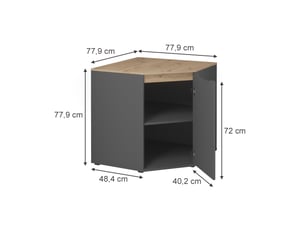 Commode 1 tiroir(s) <strong>VICCO</strong> <strong></strong> coloris gris largeur 77.9 cm