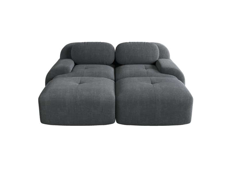  Canapé méridienne, chaise longue, 2 places, en velours tricoté, gris, sans structure, chambre, pour salon  - Conforama D