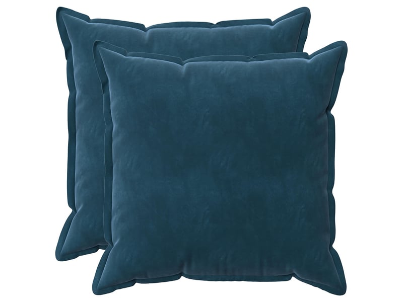  Lot de 2 coussins avec oreiller, coussins décoratifs houten bleu fløjl cf51022  - Conforama A