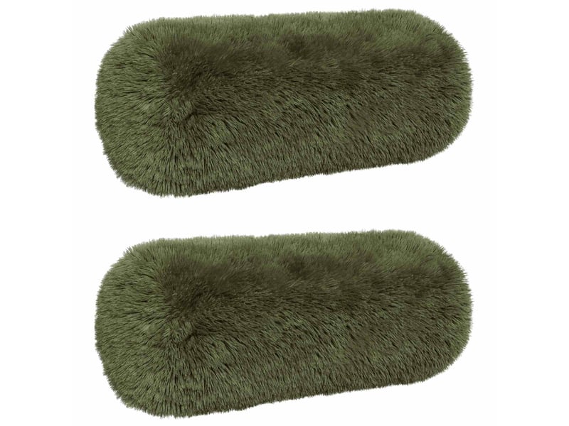 Lot de 2 coussins avec oreiller, coussins décoratifs heerlen vert fleece pv cf50625 - Conforama A