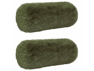 Lot de 2 coussins avec oreiller, coussins décoratifs heerlen vert fleece pv cf50625