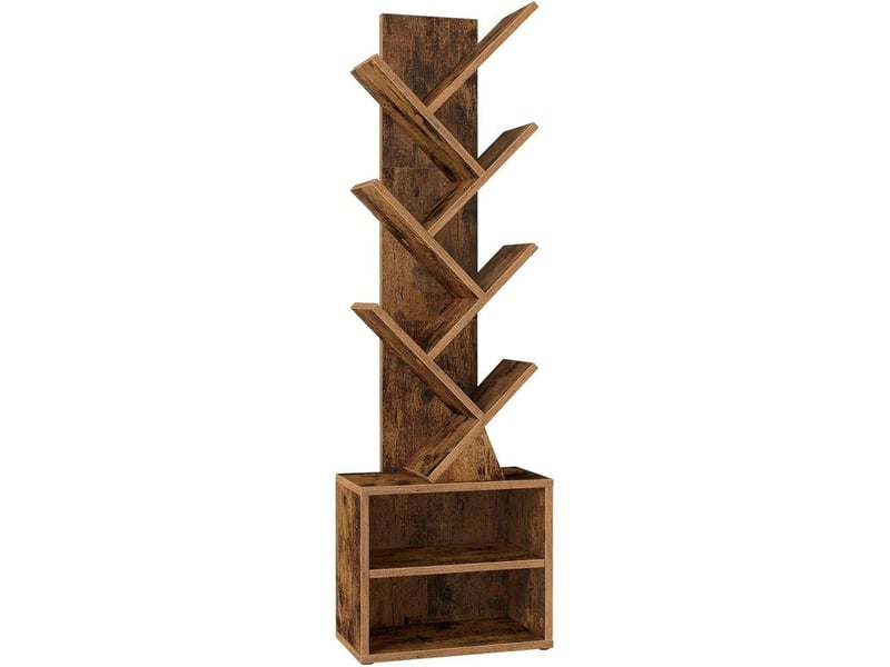  Bibliothèque moderne sur pied 20,3 x 38 x 123,2 cm 2 compartiments style rustique en aggloméré marron 12_0012210  - Conforama A