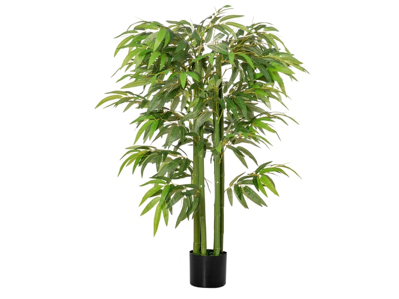  Plante artificielle bambou arbre artificiel 140 cm avec pot, fausse plante vert décoration d'intérieur  - Conforama A