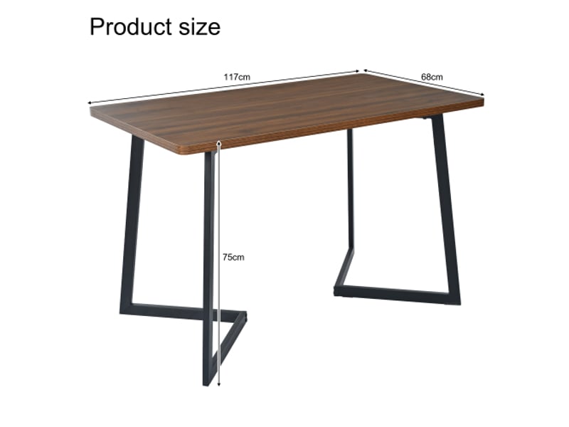 Ensemble salle à manger 5 pièces - table moderne et 4 chaises velours vert foncé, plateau mdf noyer, pieds métal noirs - Conforama C