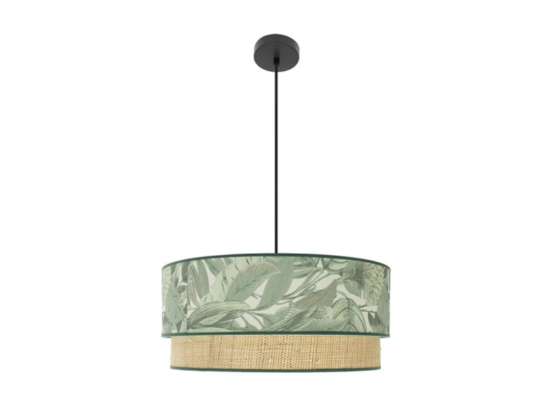  Suspension fabrilamp congo noir vert naturel 3 x e27 ø 60 cm 224996009 - Conforama C