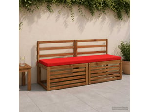 Lot de 2 coussins de banc, coussins d'assise soest 100 % polyester rouge cf57389