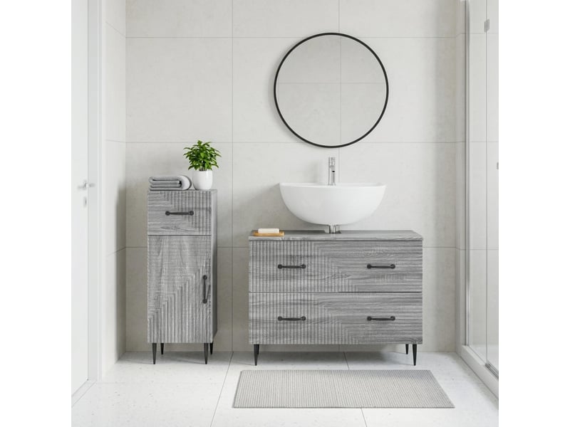 Ensemble de 2 meubles de salle de bain haarlem sonoma gris cf63173 - Conforama B