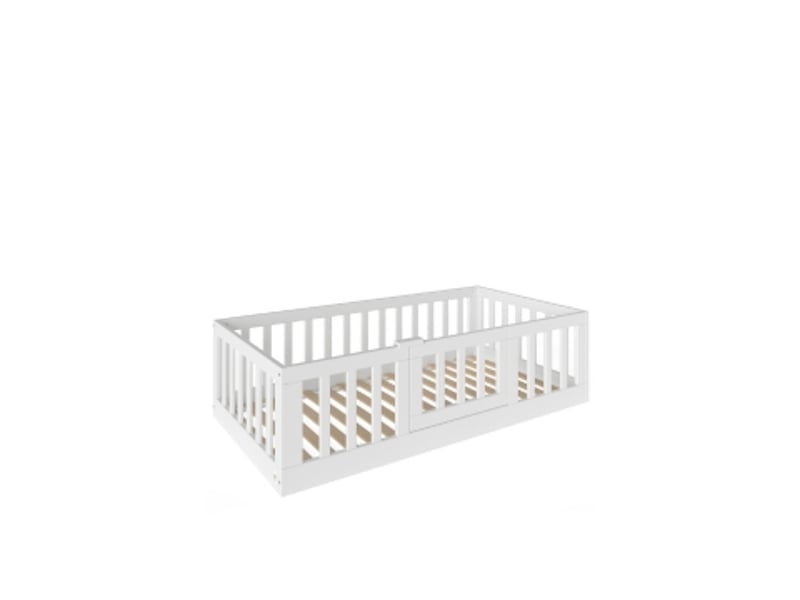  Yappycasa - lit au sol avec portillon 160x80 cm - blanc 4754010385560 - Conforama A
