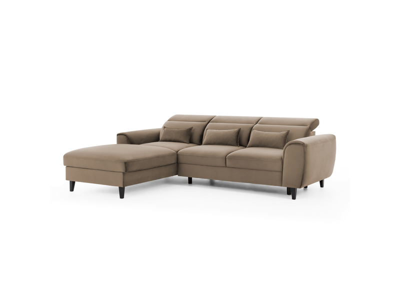  Canapé d'angle convertible marron angle gauche 4 places fable  - Conforama E