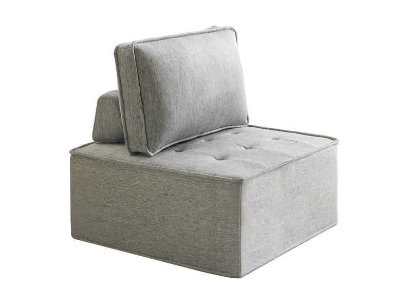 Module de canapé 1 place modulable gris clair en tissu 100 % lin  - Conforama A