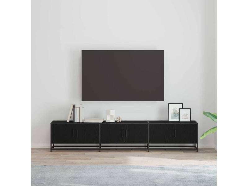  Meuble tv - unites tv 210 x 35 x 41 cm chêne noir bois d'ingénierie  - Conforama B