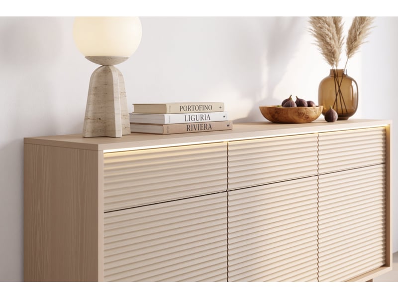  Gobi - buffet 154 cm melaminé beige  - Conforama E
