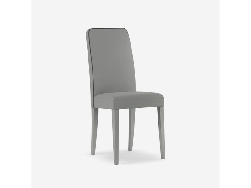  Lot de 2 chaises de salle à manger rembourrées en similicuir alina - gris  - Conforama C