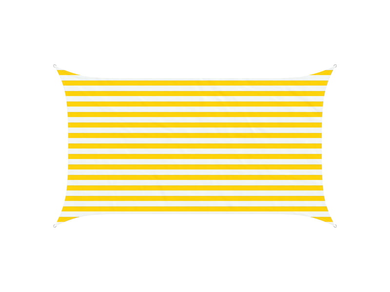  Voile d'ombre - voile d'ombrage - voile parasol jaune et blanc 2 x 3,5 m 100 % polyester oxford  - Conforama A