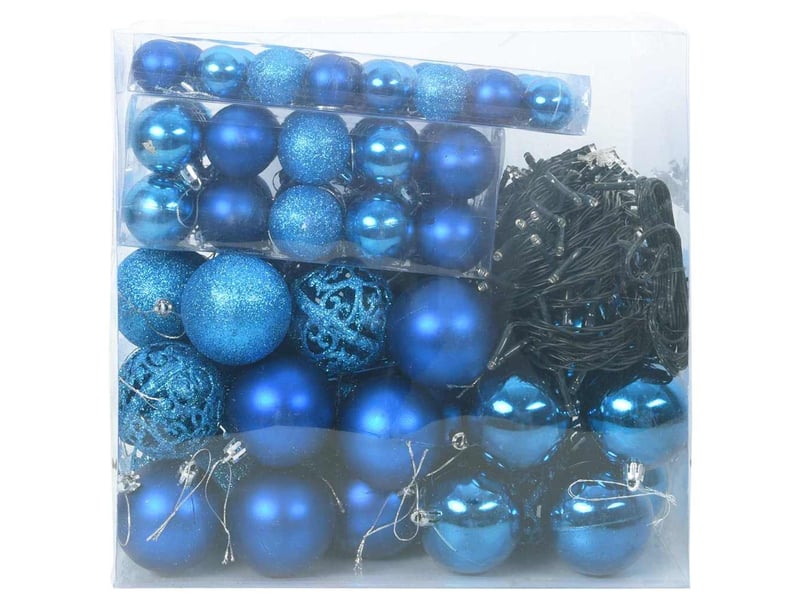  Ensemble de boules de noël 120 pcs 300 led blanc chaud ø 6 cm  - Conforama C
