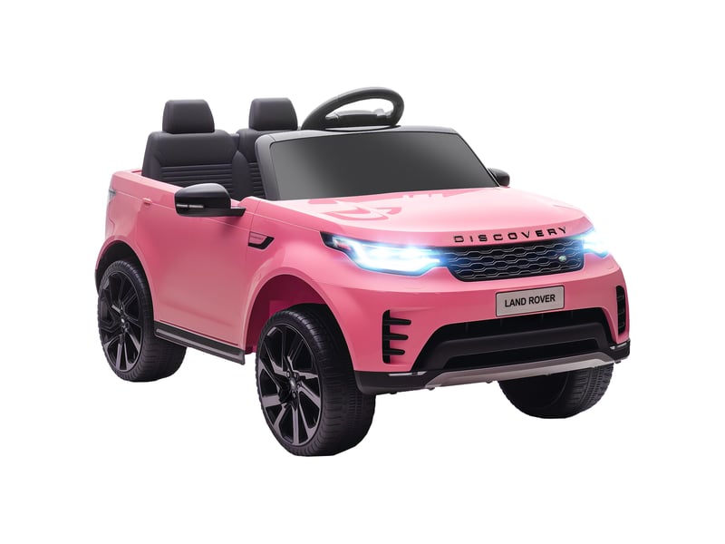  Voiture électrique land rover sous licence pour enfants, avec phares led, klaxon et télécommande, 105 x 68,5 x 58 cm, rose  - Conforama A