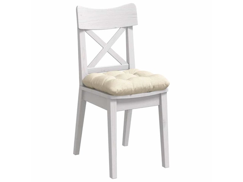 Lot de 4 coussins de siège, coussins décoratifs tissu en velours côtelé crème 45 x 45 cm cf59983  - Conforama C