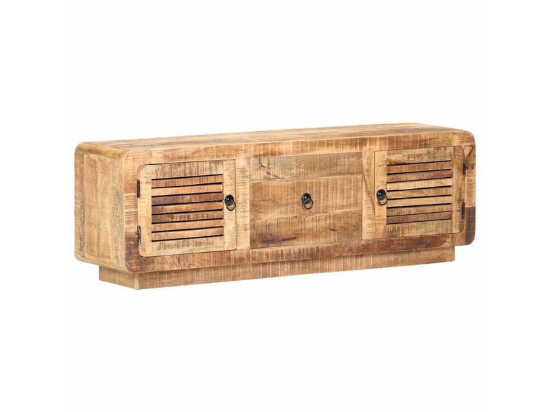 Meuble tv - banc tv - meuble de rangement 120x30x40 cm bois de manguier brut  - Conforama B